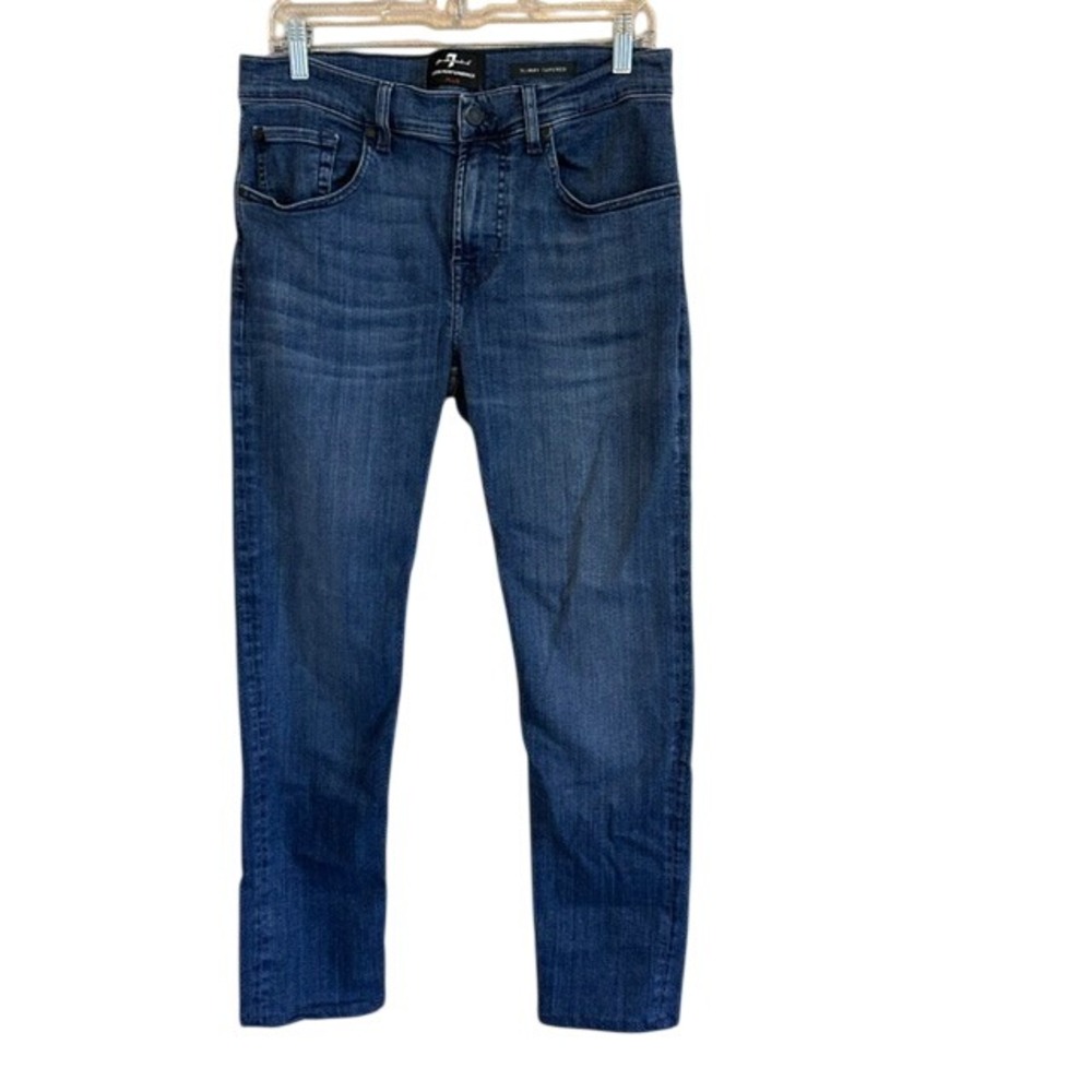 7 For All Mankind Luxe Performance Women's Denim Stretch Slimmy Tapered Jeans 32